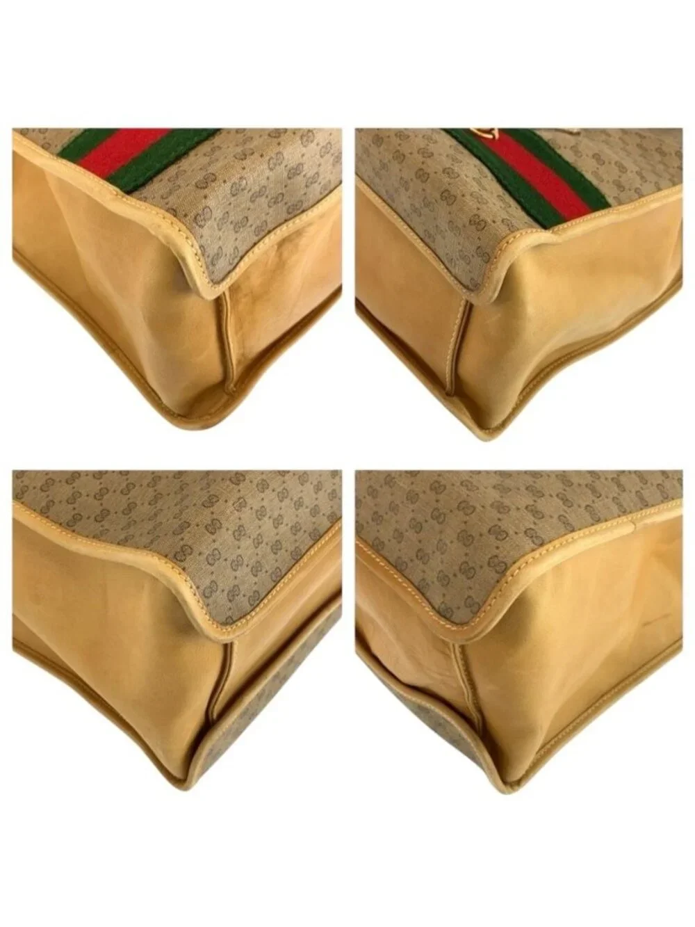 Gucci Vintage Micro GG Sherry Line Beige 24 02 Tote Business